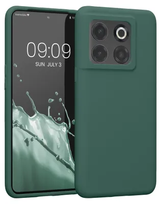 Produktbild von kwmobile Handyhülle für OnePlus 10T 5G Hülle - Case Silikon - Kabelloses Laden - Schutzhülle Cover in Tannengrün