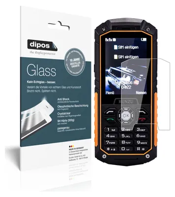 Produktbild von 2x Schutzfolie für Runzu M8 - Anti-Shock 9H Folie dipos Glass Kunststoffglas
