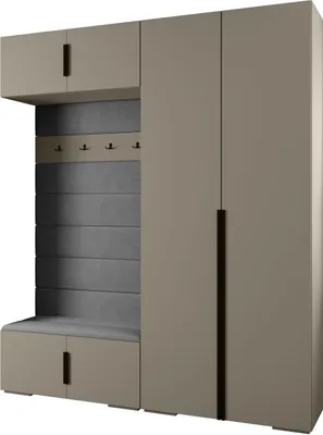 Produktbild von MEBLE KRYSPOL Inova 1 Möbelset Garderobe, 236,7x200x47cm - Kaschmir, Manila 16, Schwarz