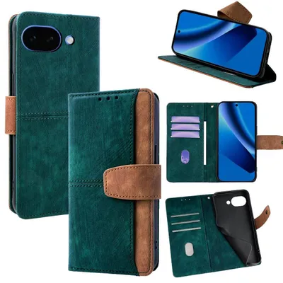 Image de Étui à clapet pour Google Pixel 10a avec protection RFID et compartiment pour cartes, vert
