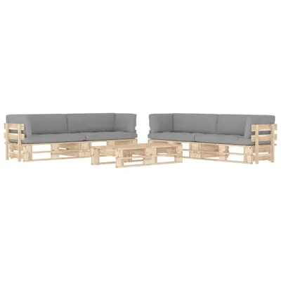 Produktbild von Möbel 6-tlg. Paletten-Lounge-Set mit Kissen Imprägniertes Kiefernholz - Balkonmöbel 3067035