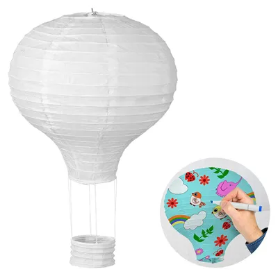Papierlampion Heißluftballon, weiß, 30 cm, 1 Stück