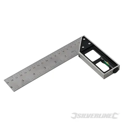 Obrázok produktu pre Uhol dorazu a skosenia s vodováhou 150 mm