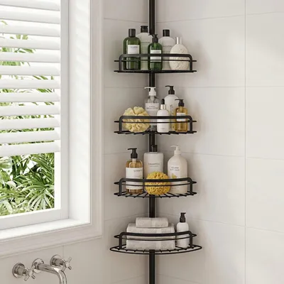 Productafbeelding van Douche-organizer met 4 niveaus - verstelbaar en met handdoekhouder