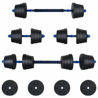 Produktbild von 2-in-1 Hantelset - Verstellbare Kurzhanteln 40 kg - Krafttraining - Zement- und Eisensandfüllung - Für Herren - Schwarz