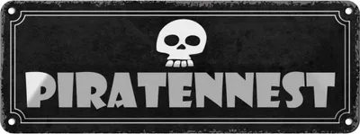 Produktbild von vianmo Blechschild 10x27 cm Piratennest Dekoration Spruch Zitat