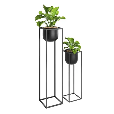 Produktbild von Ribelli Blumenständer 2er Set Metall Blumentopfhalter, Blumenhalter Pflanzentreppe, Ø 20-Ø 24 cm