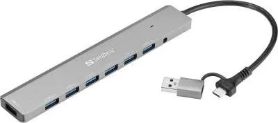 Produktbild von SANDBERG USB-C/A to 7 x USB 3.0 Hub