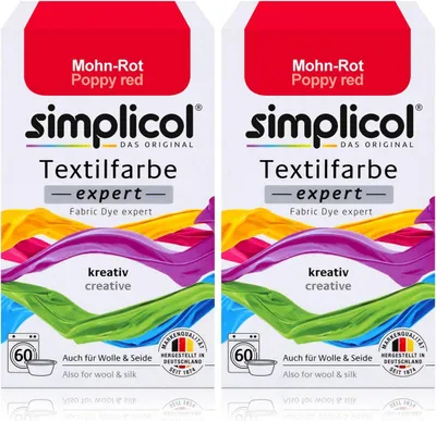 Produktbild von Simplicol Textilfarbe expert Mohn-Rot 150g - Farbe zum Färben (2er Pack)
