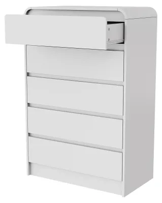 Image de Commode à tiroirs - Meuble de salon - Design minimaliste - Bois - 73 x 40 x 110 cm - À monter soi-même - Blanc