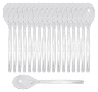 Produktbild von Dessertlöffel klein, wiederverwendbar, transparent, Besteck, 50 Stück