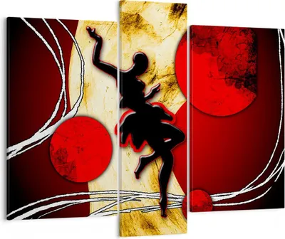 Produktbild von Bild auf Leinwand - Leinwandbild - Afrika frau tänzerin wüste - 95x80cm - Wand Bild - Wanddeko - Leinwanddruck - Bilder - Kunstdruck - Wanddekoration - Leinwand bilder - Wandkunst - CB95x80-0686