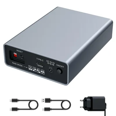 Immagine prodotto di GRAUGEAR externes Raid   Gehäuse 2x2,5"HDD/SSD USB 3.2 retail