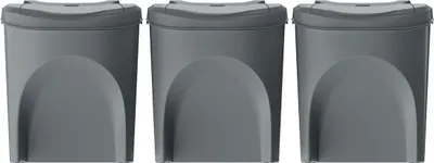 Produktbild von Abfallbehälter SORTIBOX 3 set - stein grau