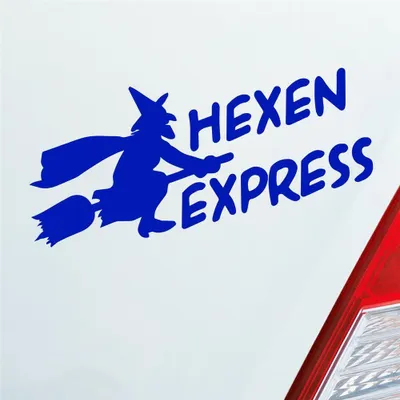 Produktbild von Auto Aufkleber Hexen Express Witch Besen Magic 15x7 cm Dunkelblau Sticker Heckscheibenaufkleber