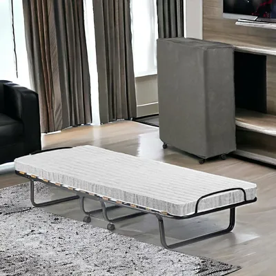 Immagine prodotto di Talamo Italia Letto Pieghevole Tellus 80x190 cm Nero, Materasso Incluso Sfoderabile Italy