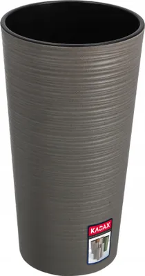 Produktbild von KADAX kvetináč s drevenými lupienkami "Latina", ochrana kvetináča, 19 cm, sivá