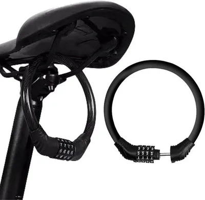 Productafbeelding van Fietsslot - Zwart - 275 mm - 4-cijferig Combinatieslot van Zinklegering - Voor Fietsen en Motorfietsen