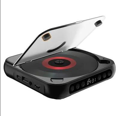 Produktbild von Tragbarer Bluetooth-CD-Player - CD-Player - USB-C Schnellladen - Integrierter Lautsprecher - Kompakt - Schwarz