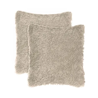 Image de Blumtal Lot de 2 Taie d'oreiller douillette - Coussin décoratif en fourrure synthétique avec fermeture éclair