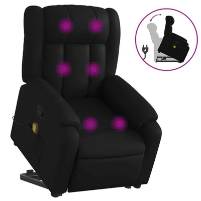 Produktbild von Massagesessel mit Aufstehhilfe Schwarz Kunstleder