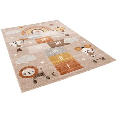 Produktbild von Kinderteppich | Spielteppich | Kurzflor | Verschiedene Motive, Größe:80x150 cm, Farbe:Beige 1