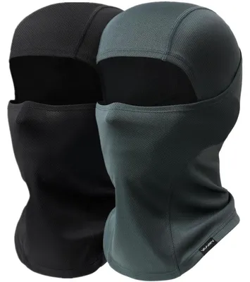 Immagine prodotto di Scaldacollo traspirante con protezione UV, passamontina per uomo e donna, colore nero e grigio scuro