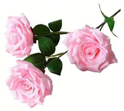 Produktbild von Künstlicher Rosenstrauß mit realistischem, langstieligem Rosenmotiv und drei Blütenköpfen – ideal als Tischdekoration für Hochzeiten, Zuhause oder Partys.