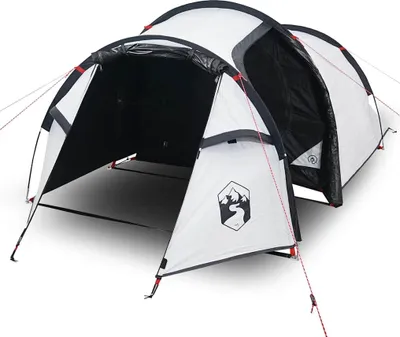 Produktbild von vidaXL Tunnel-Campingzelt 3 Personen Weiß Dunkel Wasserdicht
