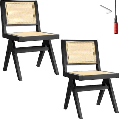 Produktbild von tectake® Holzstuhl Lissy Boho-Stil 48,5 x 53,5 x 83 cm, Belastbarkeit 120 kg