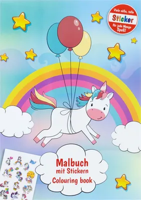 Produktbild von Sticker-Malbuch / DIN A4 / "Einhorn"