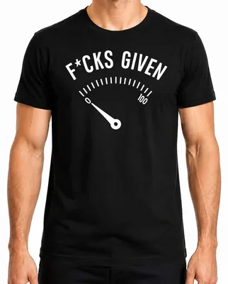 Obrázok produktu pre F*CKS GIVEN sarkastický drzý humor pokoj bez starostí vtip pánske tričko, čierne, L