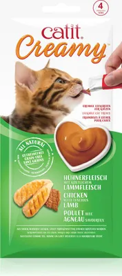 Imagen del producto de Catit, alimento húmedo para gatos, sabor a pollo y cordero, pack de 4 unidades