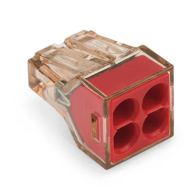 Immagine prodotto di 100 pezzi Morsetto di collegamento senza viti 4qmm, 4 fili - Connettore per cavi 4x1,5 ... 4mm² 773-604