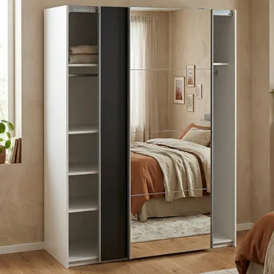 Image de Seraphine - Armoire 2 portes, 150x200h cm blanc, Penderie