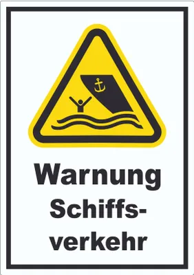 Produktbild von Aufkleber Warnung Schiffsverkehr A4 (210x297mm)