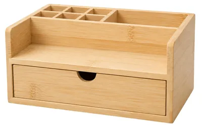 Zdjęcie produktu dla Organizer biurkowy bambusowy, 10 x 25 x 15,5 cm