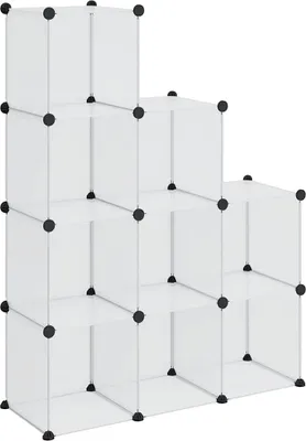 Produktbild von vidaXL Regalsystem mit 9 Würfeln Transparent PP
