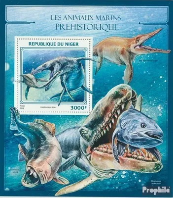Produktbild von Briefmarken Niger 2016 Mi Block 591 (kompl. Ausg.) postfrisch Prähistorische Wassertiere
