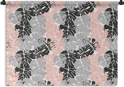 Produktbild von MuchoWow® Wandteppich Wandbehang Monstera - Pastell - Blätter 150x112.50 cm Tapisserie Dekoration Wandtuch - Wanddecke - Wandteppiche