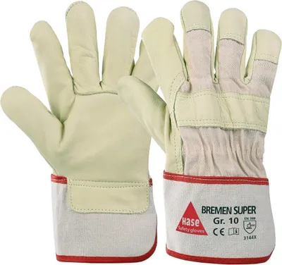 Produktbild von Hase Bremen Super Handschuhe Narbenleder | grün/beige