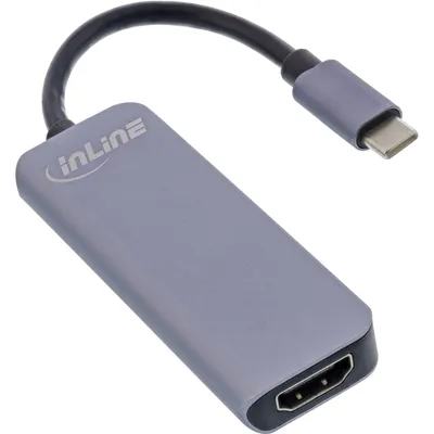 Zdjęcie produktu dla InLine 33271H, USB 3.2 Gen 1 (3.1 Gen 1) Type-C, HDMI, USB 3.2 Gen 1 (3.1 Gen 1) Type-A, USB Type-C, 5000 Mbit/s, 60 Hz, 3840 x 2160 px, Szary