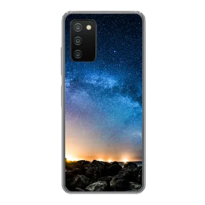 Produktbild von MuchoWow® Handyhülle Schutzhülle Hülle für Samsung Galaxy A03s Galaxie - Universum - Sonne - Jungen - Mädchen - Kinder Silikon Softcase Handy Hülle - Schutz