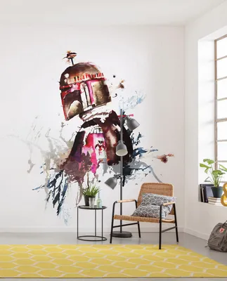 Produktbild von Komar Vlies Fototapete "Star Wars Watercolor Boba Fett" - Größe: 250 x 280 cm (Breite x Höhe) - 5 Bahnen