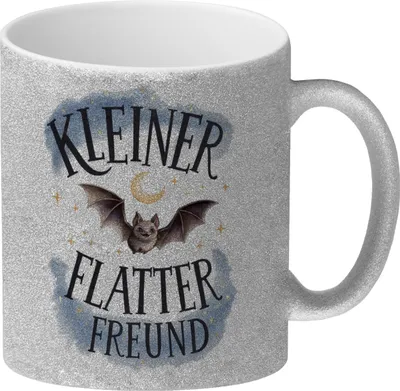 Produktbild von Kleiner Flatterfreund Fledermaus Glitzer-Kaffeebecher
