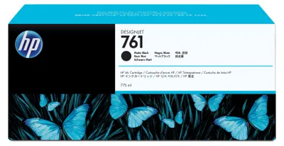 Produktbild von HP 761 Mattschwarz DesignJet Druckerpatrone, 775 ml, HP DesignJet T7100 Drucker; HP DesignJet T7100 Schwarzweißdrucker; HP DesignJet T7200..., Thermal Inkjet, Schwarz, CM997A, Singapur, 324 mm