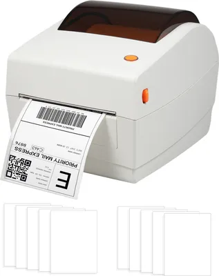 Produktbild von Bisofice Thermo-Etikettendrucker, 4 x 6 Zoll, Etikettendruckmaschine, USB-Anschluss, kommerzieller Hochgeschwindigkeits-Desktop-Direktetikettendrucker fuer den Versand von Paketen, kompatibel mit Android Windows System