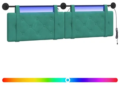 Produktbild von Hängendes Kopfteil Mit LED Licht Türkis Samt