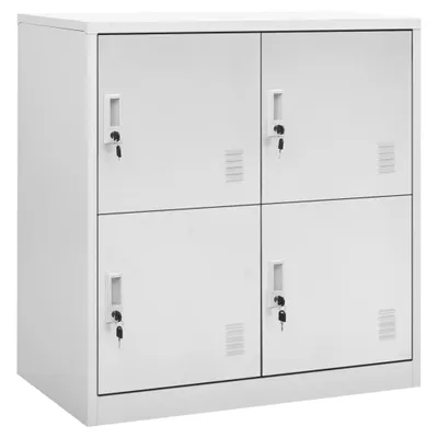 Image de vidaXL Armoires à casiers 2 pcs. Gris clair 90x45x92,5 cm Acier