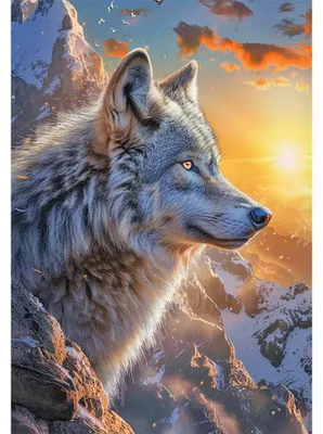 Diamond Painting Wolf 40x50 cm – Malen nach Zahlen, Bastelset